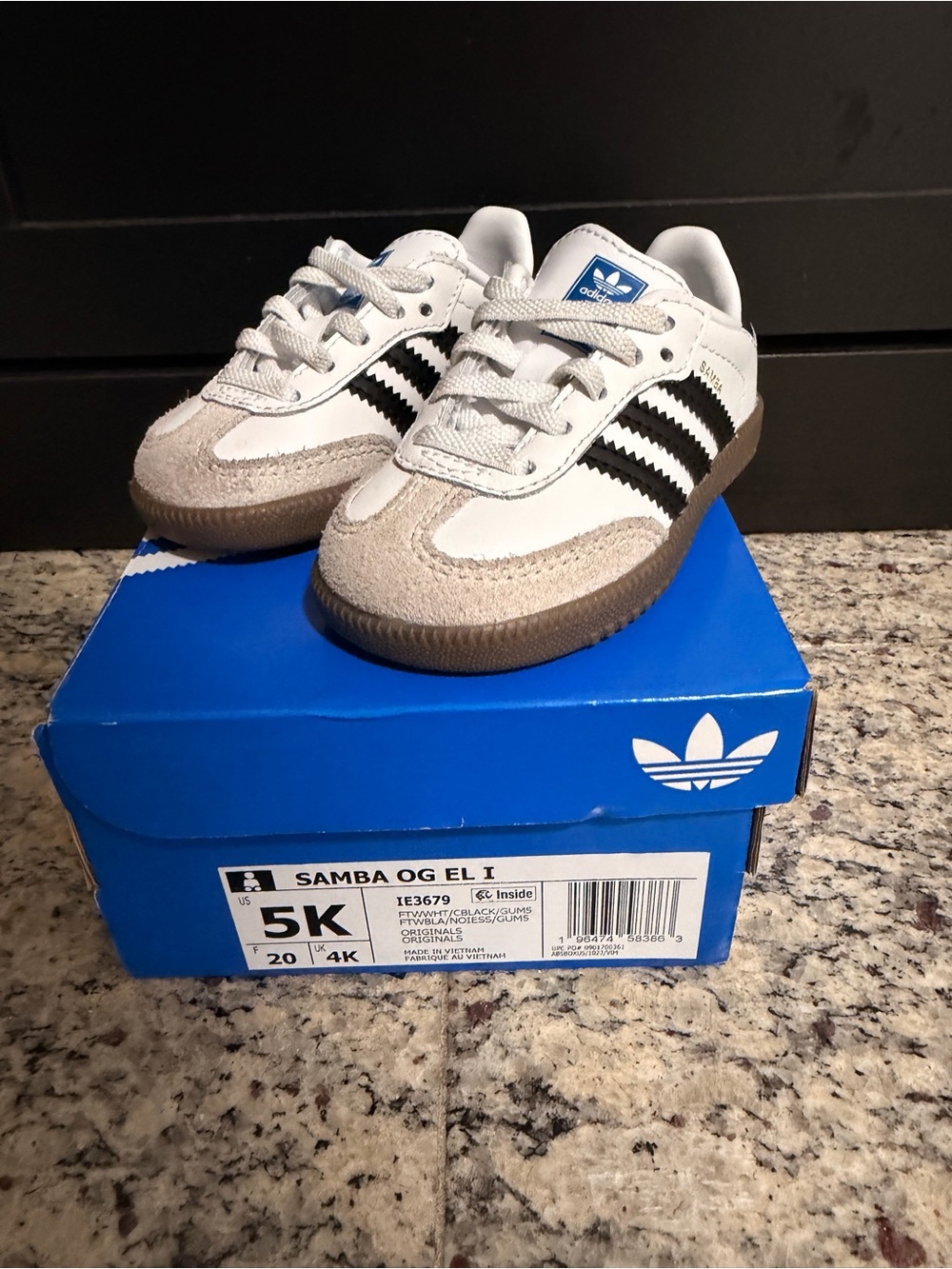 adidas Kids Samba OG White with Black Stripes